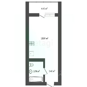 Продается студия, 29,83 м²