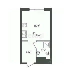 Продается студия, 22,3 м²