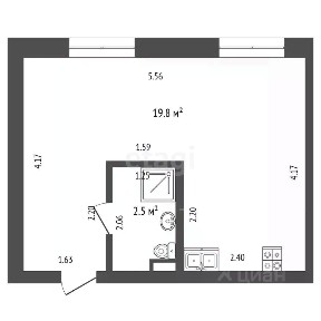 Продается апартаменты-студия, 22,2 м²