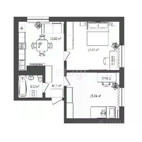 Продается 2-комн. квартира, 55 м²