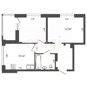 Продается 2-комн. квартира, 53,8 м²