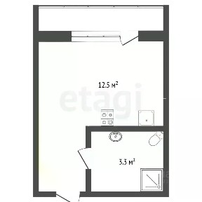 Продается студия, 15,7 м²
