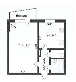 Продается 1-комн. квартира, 32,7 м²