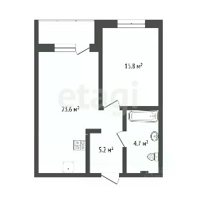 Продается 1-комн. квартира, 49,8 м²