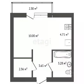 Продается студия, 26,3 м²
