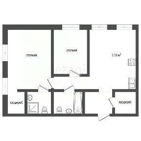 Продается 2-комн. квартира, 56,5 м²