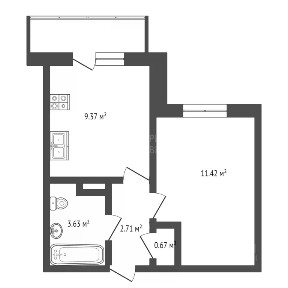 Продается 1-комн. квартира, 30,7 м²