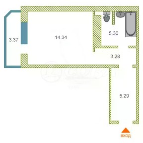Продается студия, 28,5 м²