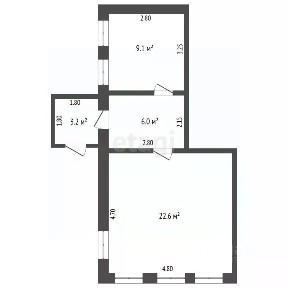 Продается 50% часть дома, 40,9 м²