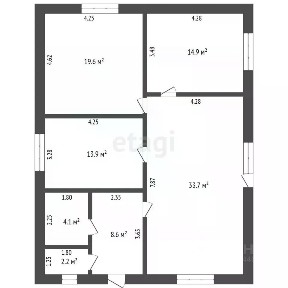 Продается 1-этажный дом, 97 м²