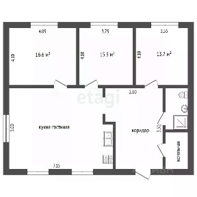 Продается 1-этажный дом, 102 м²
