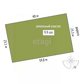 Продается участок, 9,94 сот.