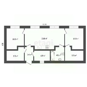 Продается 1-этажный дом, 72 м²