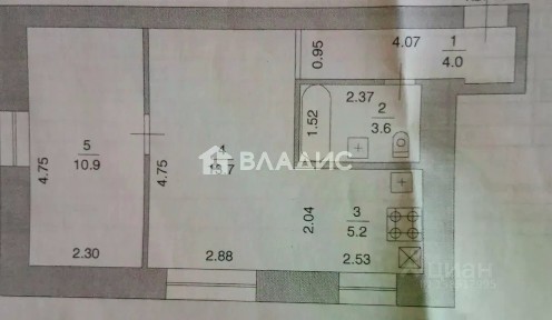 Продается 2-комн. квартира, 37,1 м²