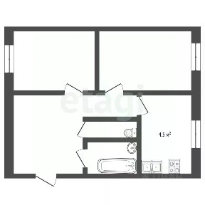 Продается 2-комн. квартира, 42,2 м²