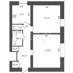 Продается 2-комн. квартира, 62 м²