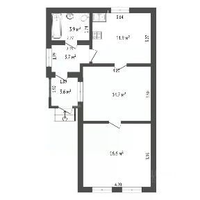 Продается 1-этажный дом, 58 м²