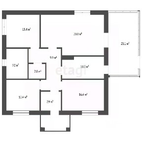 Продается 1-этажный дом, 136 м²