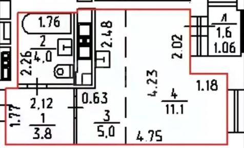 Продается студия, 23 м²
