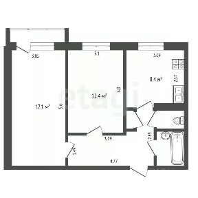 Продается 2-комн. квартира, 47,2 м²