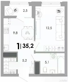 Продается 1-комн. квартира, 35,2 м²