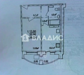 Продается 1-комн. квартира, 38,88 м²