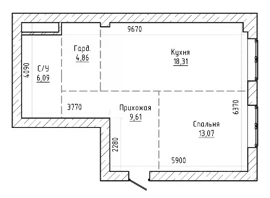 Продается 1-комн. квартира, 56 м²