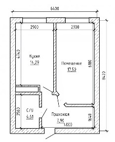 Продается 1-комн. квартира, 44,5 м²