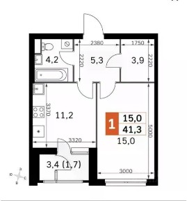 Продается 2-комн. квартира, 39,6 м²
