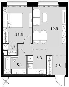 Продается 2-комн. квартира, 51,5 м²