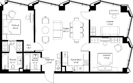 Продается 3-комн. квартира, 90 м²