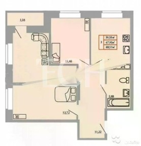 Продается 3-комн. квартира, 68 м²