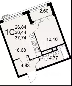 Продается 1-комн. квартира, 38 м²