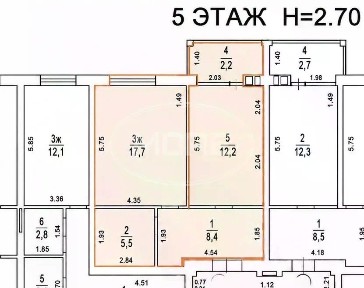 Продается 1-комн. квартира, 43,3 м²