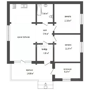 Продается 1-этажный дом, 90 м²