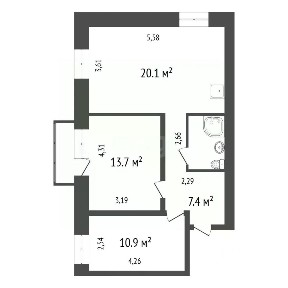 Продается 3-комн. квартира, 55,1 м²