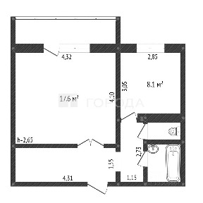 Продается 1-комн. квартира, 39,4 м²