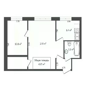 Продается 2-комн. квартира, 40,5 м²
