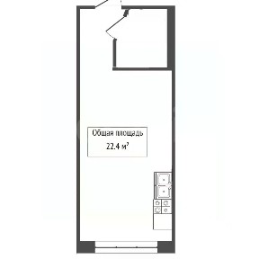 Продается студия, 22,4 м²