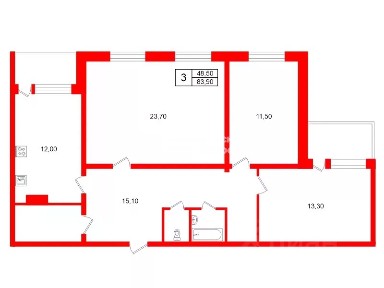 Продается 3-комн. квартира, 83,9 м²