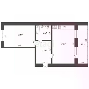 Продается 2-комн. квартира, 68,1 м²