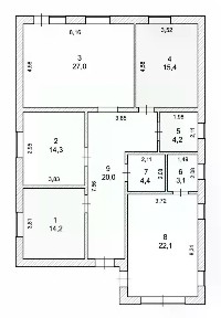 Продается 1-этажный дом, 132,2 м²