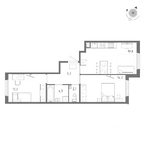 Продается 2-комн. квартира, 59,1 м²
