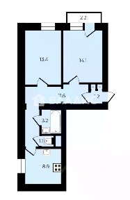 Продается 2-комн. квартира, 53,9 м²