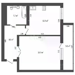 Сдается 1-комн. квартира, 44,6 м²