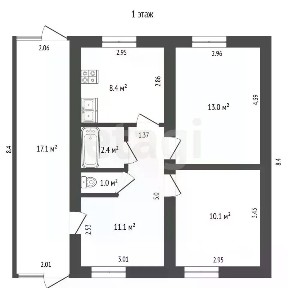 Продается 1-этажный дом, 46 м²