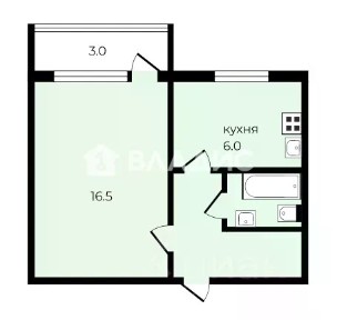 Продается 1-комн. квартира, 30,1 м²