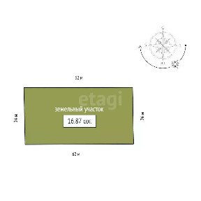Продается участок, 16,87 сот.