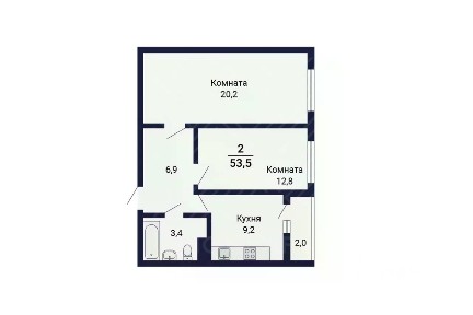 Продается 2-комн. квартира, 55,05 м²