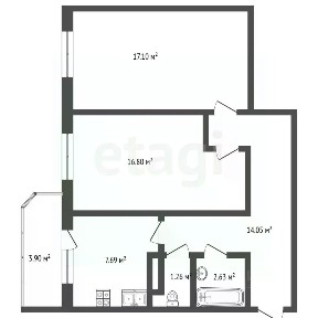 Продается 2-комн. квартира, 61 м²